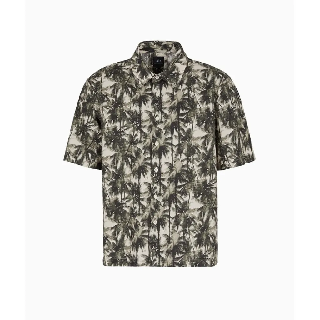 Shirts*Armani Exchange Regular Fit Short Sleeve Shirt in Green