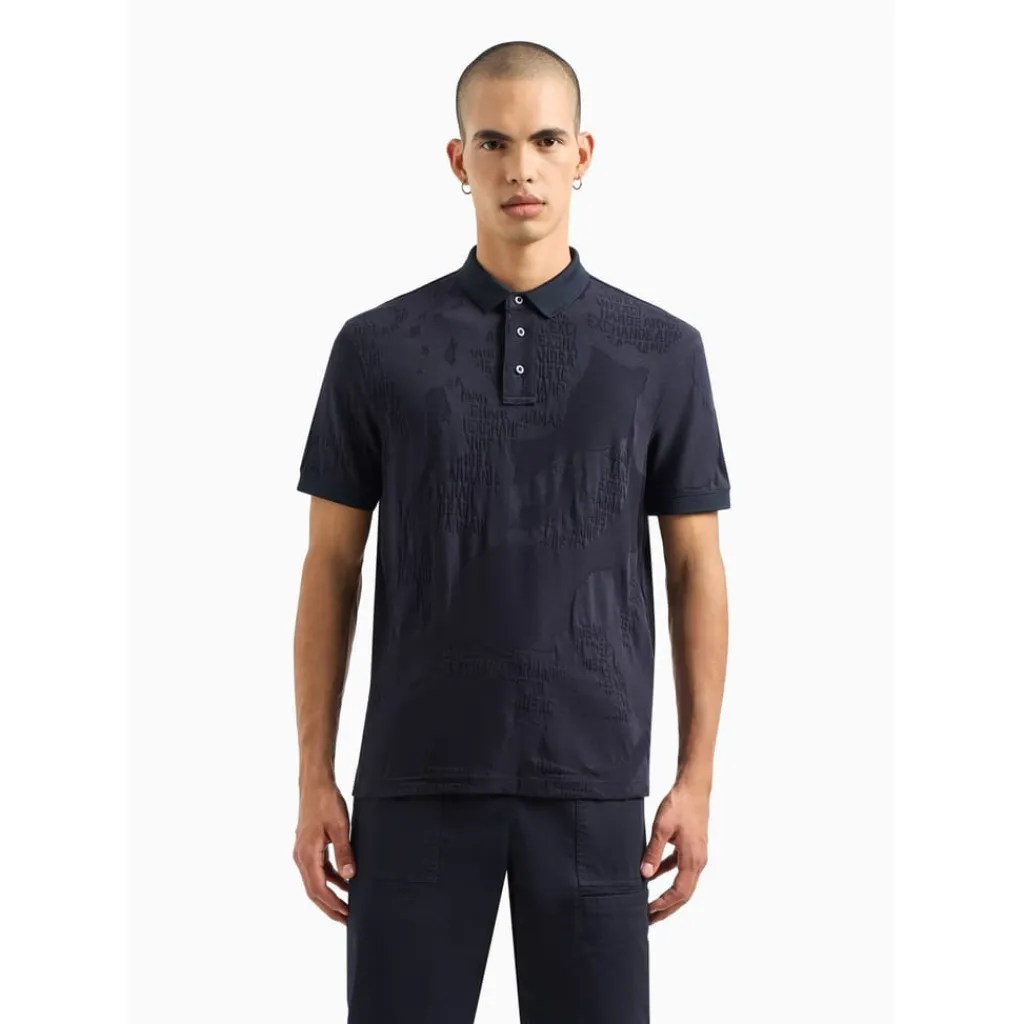 Polo Shirts*Armani Exchange Short Sleeve Polo in Blue