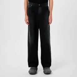 Jeans*Balenciaga Denim Size Sticker Baggy Trousers in Black