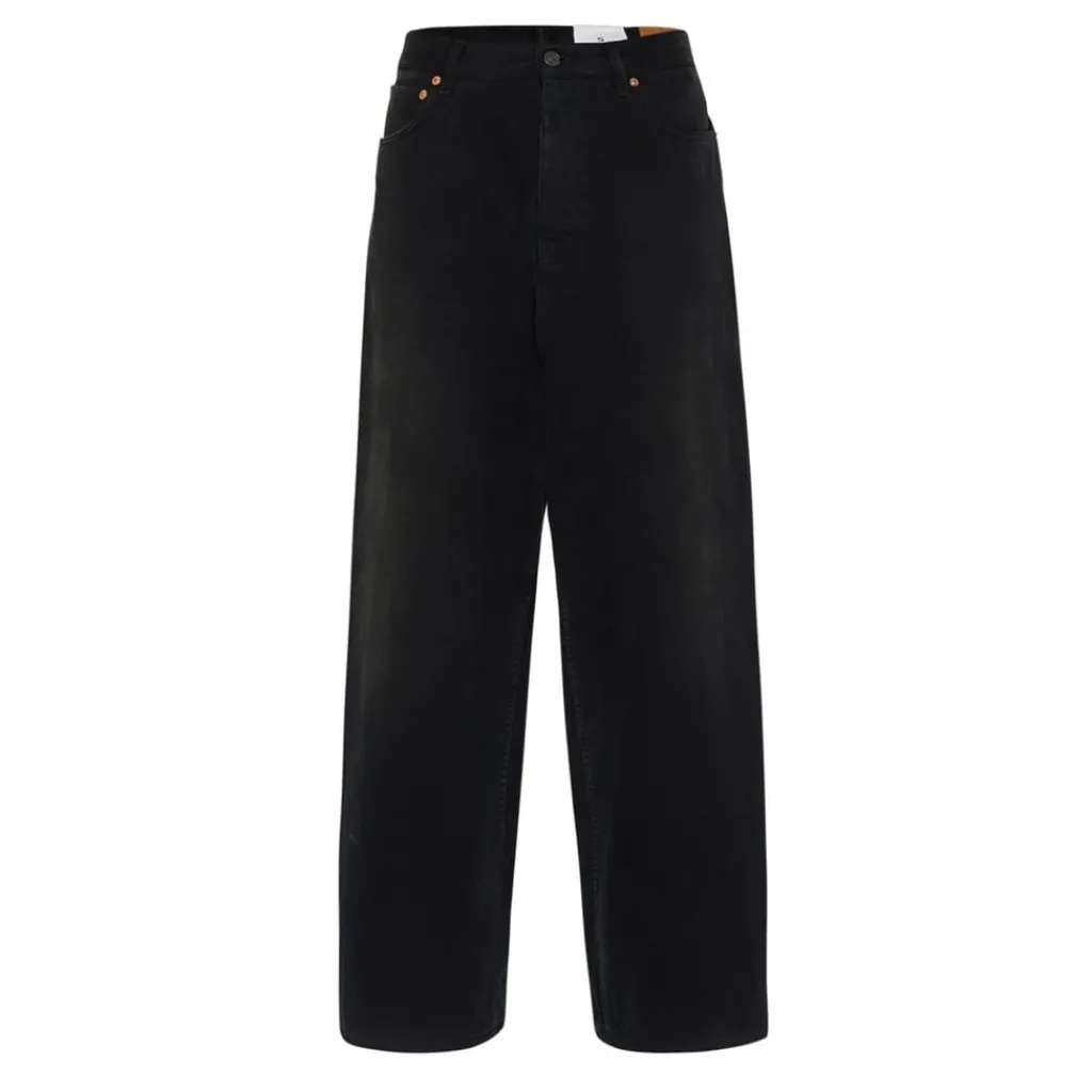 Jeans*Balenciaga Denim Size Sticker Baggy Trousers in Black