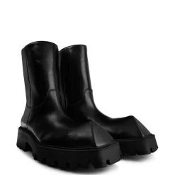 Boots*Balenciaga Rhino Chelsea Leather Boots in Black