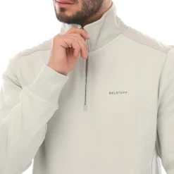 Sweatshirts*Belstaff Cotton Fleece Alloy Quarter Zip Sweatshirt in White