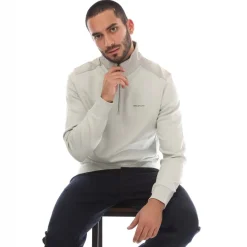 Sweatshirts*Belstaff Cotton Fleece Alloy Quarter Zip Sweatshirt in White