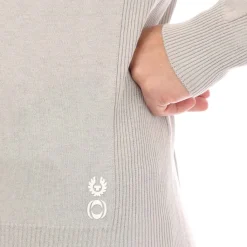 Knitwear*Belstaff Cotton Silk Blend Challenger Sweater in Grey