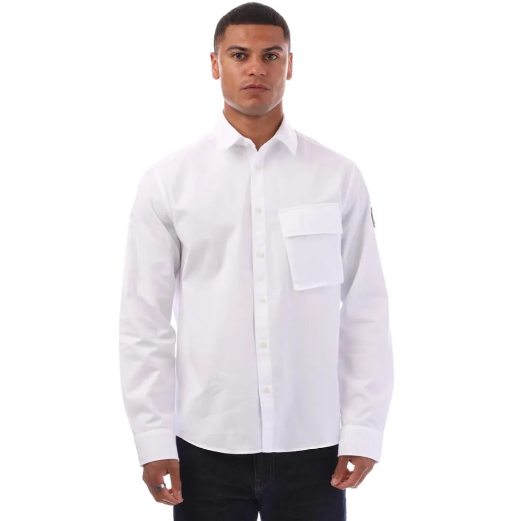 Polo Shirts|Shirts*Belstaff Garment Dye Cotton Scale Shirt in White