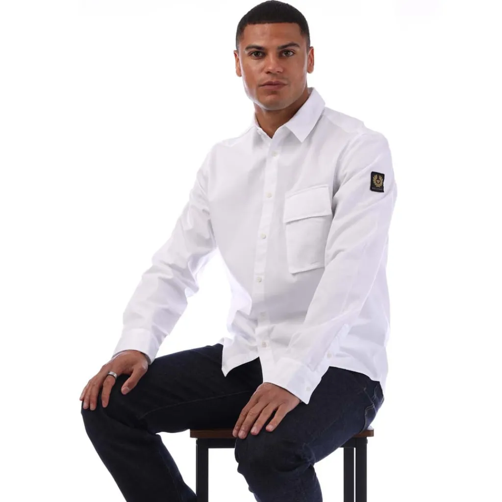 Polo Shirts|Shirts*Belstaff Garment Dye Cotton Scale Shirt in White