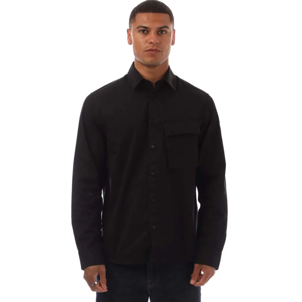 Polo Shirts|Shirts*Belstaff Garment Dye Cotton Scale Shirt in Black