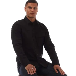 Polo Shirts|Shirts*Belstaff Garment Dye Cotton Scale Shirt in Black