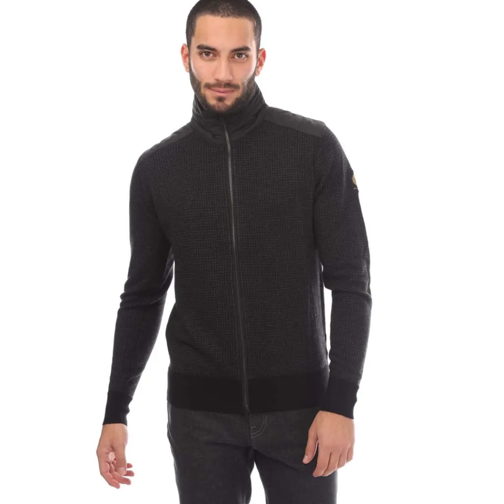 Knitwear*Belstaff Kelby Zip Cardigan in Black