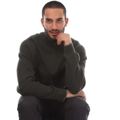 Knitwear*Belstaff Pima Cotton Cole Quarter Zip Jumper in Green