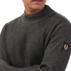 Knitwear*Belstaff Stanley Mock Neck Jumper in Green