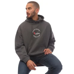 Sweatshirts*Blood Brother Badged Basket Hoodie in Grey