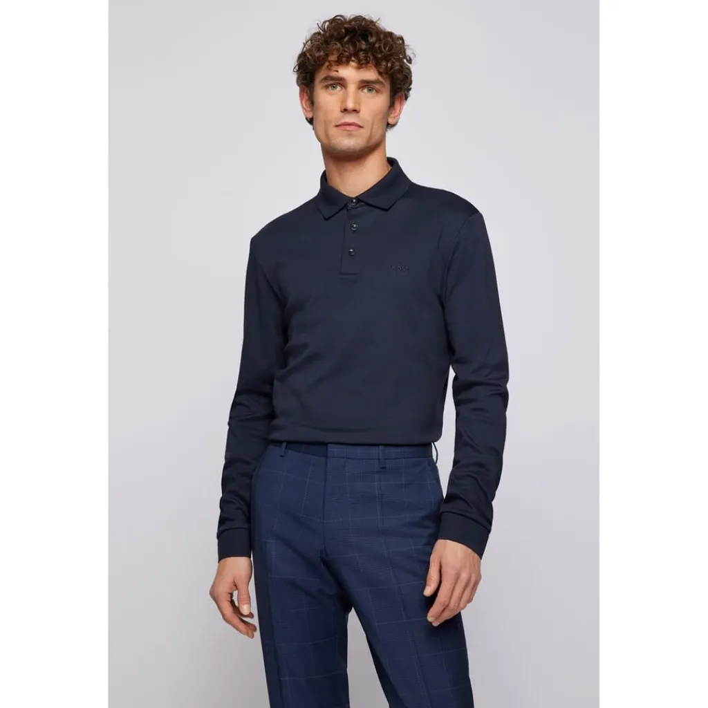 Polo Shirts*Boss 30 Long Sleeve Polo Shirt in Blue
