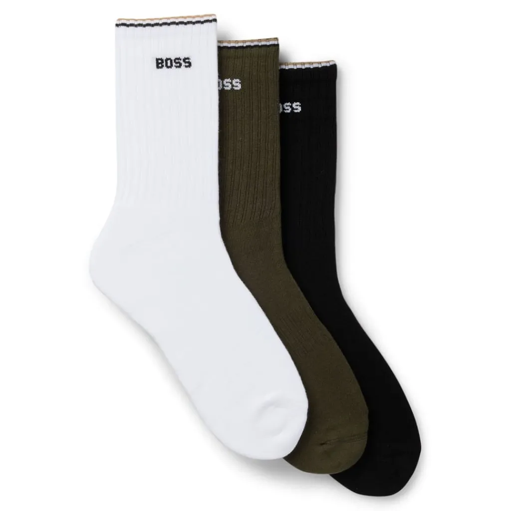 Underwear And Socks*Boss 3 Pack of Logo Socks in Multi colour
