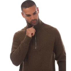 Knitwear*Boss C-Ebrezzo Quarter-Zip Sweater in Green