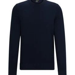 Knitwear*Boss Crew Neck Regular Fit Long Sleeve Sweater in Blue