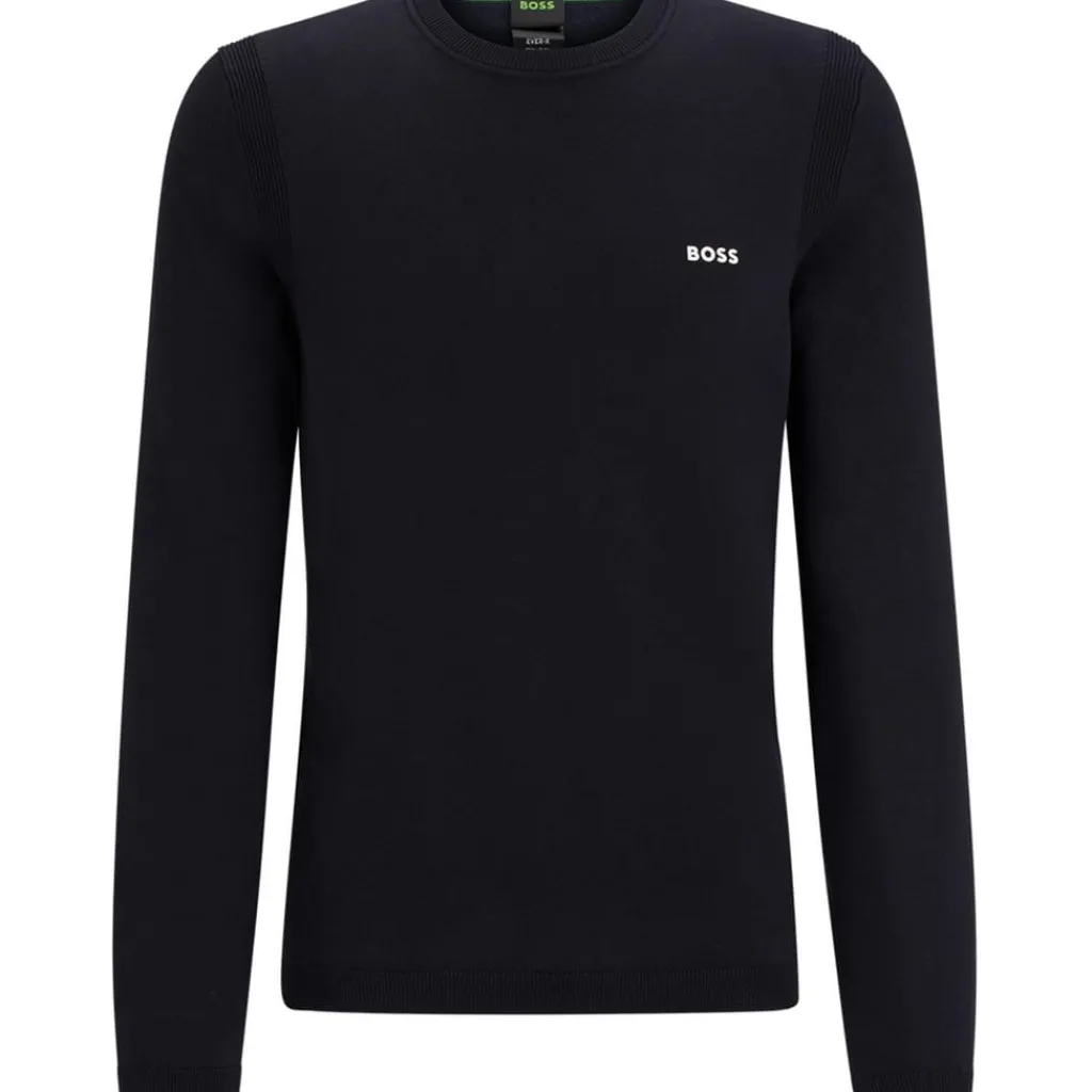 Knitwear*Boss Crew Neck Regular Fit Sweater in Blue