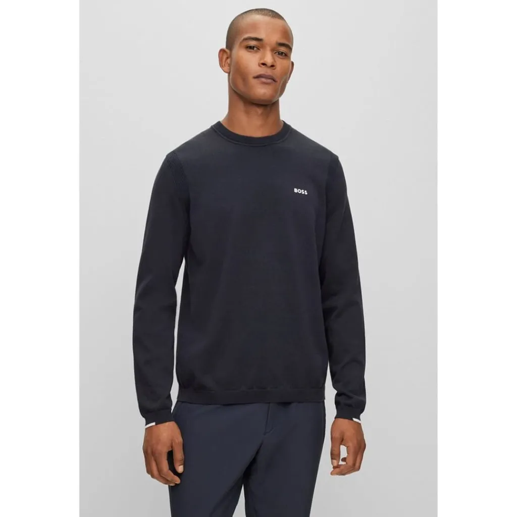 Knitwear*Boss Crew Neck Regular Fit Sweater in Blue