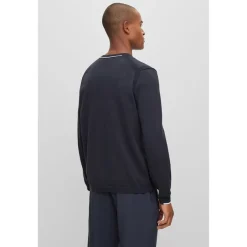 Knitwear*Boss Crew Neck Regular Fit Sweater in Blue