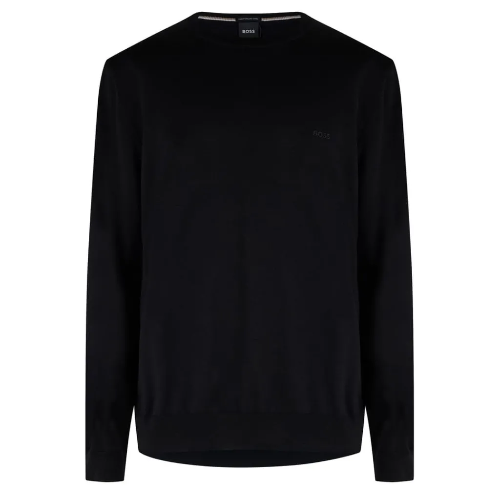 Knitwear*Boss Crew Neck Regular Fit Sweater in Black