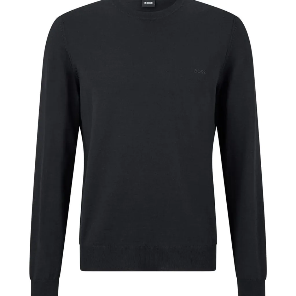 Knitwear*Boss Crew Neck Regular Fit Sweater in Black
