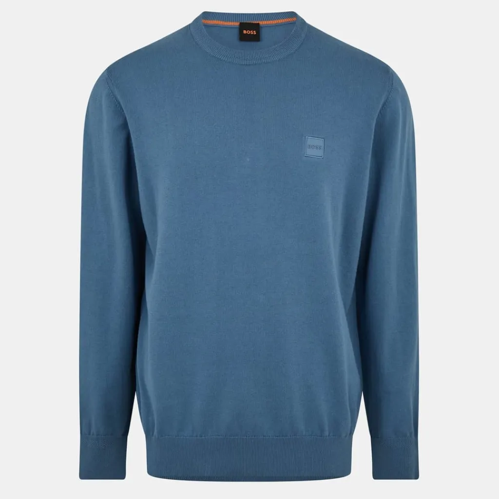Knitwear*Boss Crew Neck Regular Fit Sweater in Blue