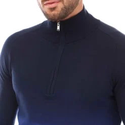 Knitwear*Boss Gesso Half Zip Sweater in Blue
