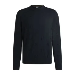 Sweatshirts*Boss H-Bahelo Double B Monograms Sweatshirt in Dark Blue