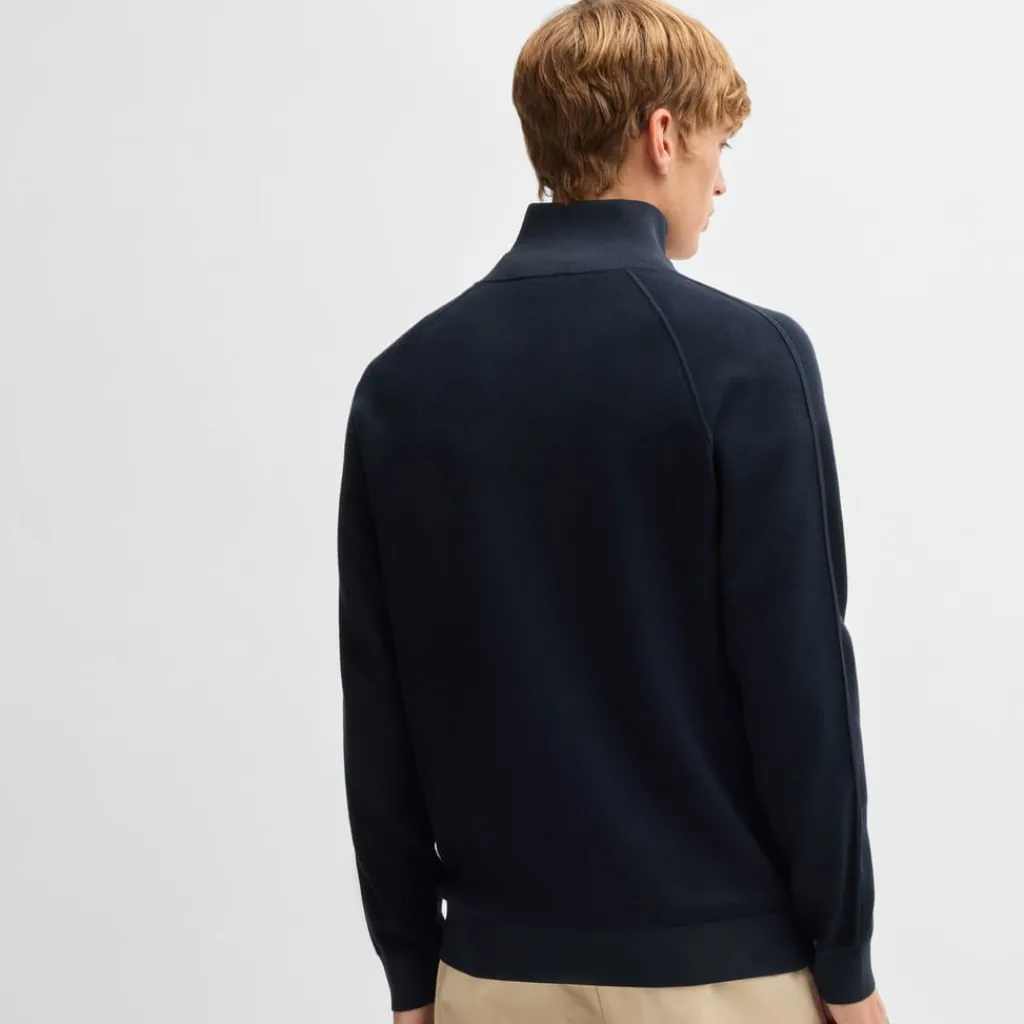 Knitwear*Boss H-Domico Full-Zip Cardigan in Dark Blue