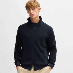 Knitwear*Boss H-Domico Full-Zip Cardigan in Dark Blue