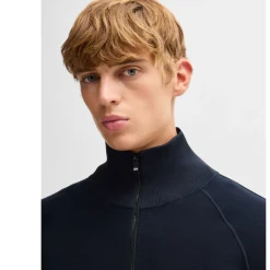 Knitwear*Boss H-Domico Full-Zip Cardigan in Dark Blue