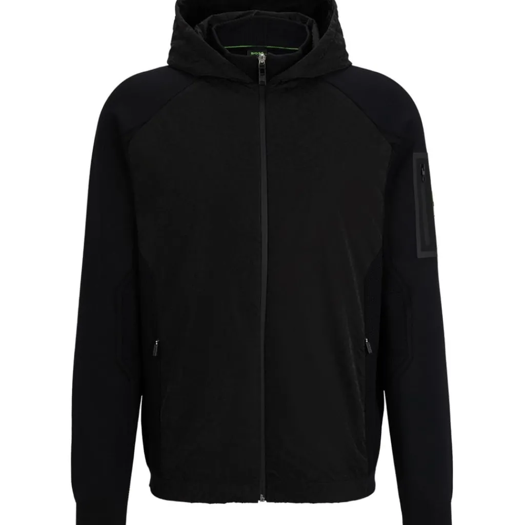 Hoodies*Boss Hooded Regular Fit Jacket in Black