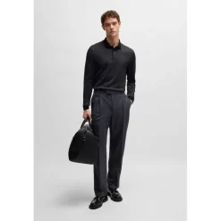Polo Shirts*Boss H-Pado 431 Long Sleeve Polo Shirt in Black