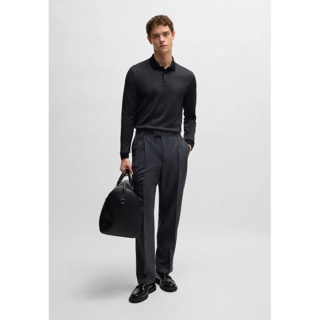 Polo Shirts*Boss H-Pado 431 Long Sleeve Polo Shirt in Black