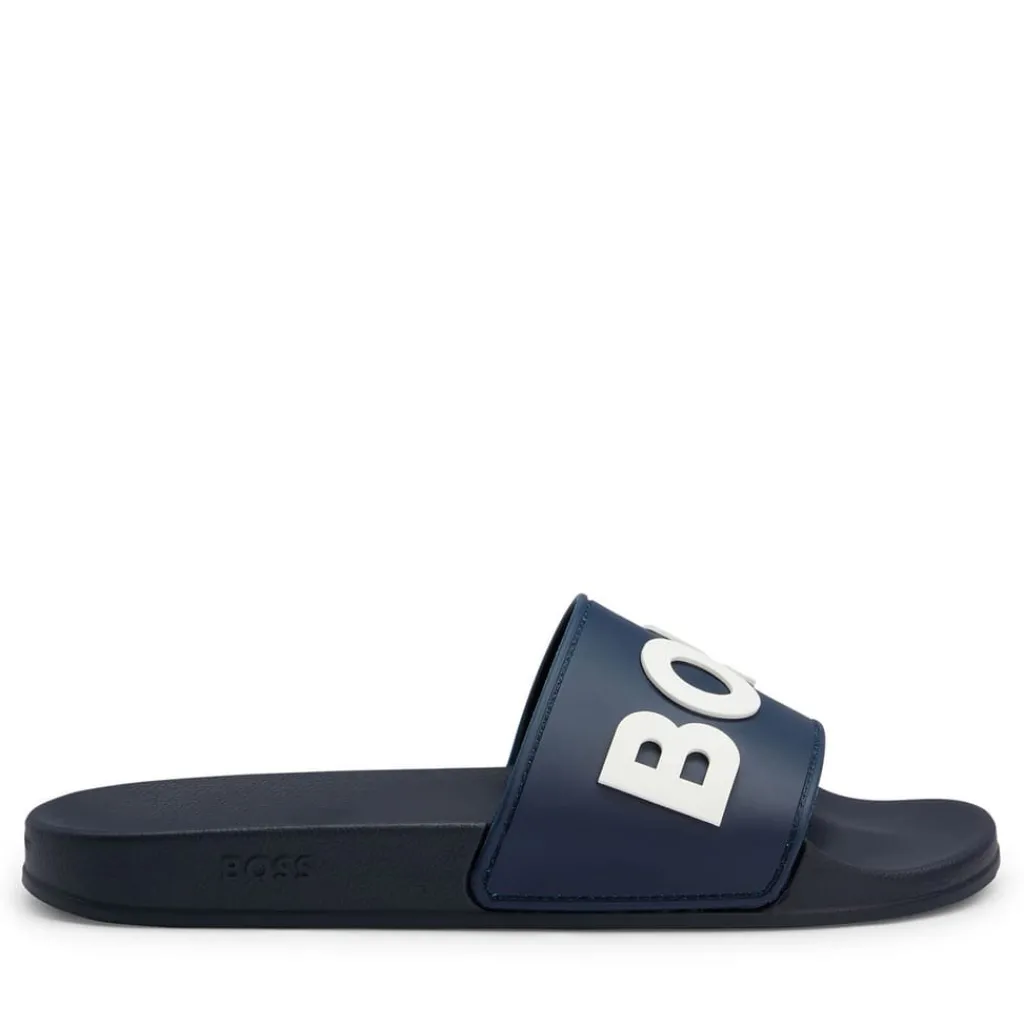 Beach Shoes*Boss Kirk Sliders in Dark Blue
