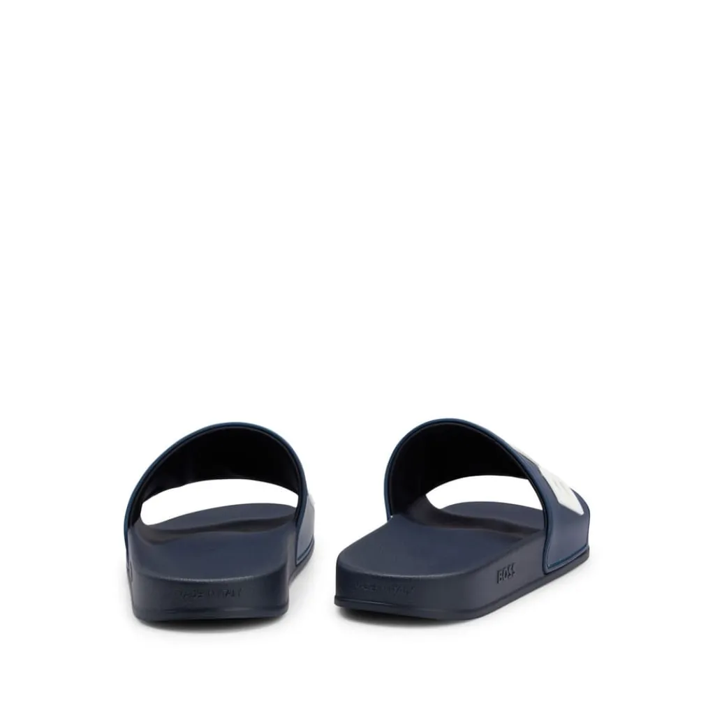 Beach Shoes*Boss Kirk Sliders in Dark Blue