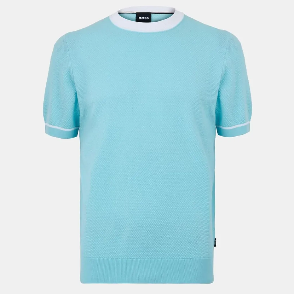 Knitwear*Boss Knitted T-Shirt in Green