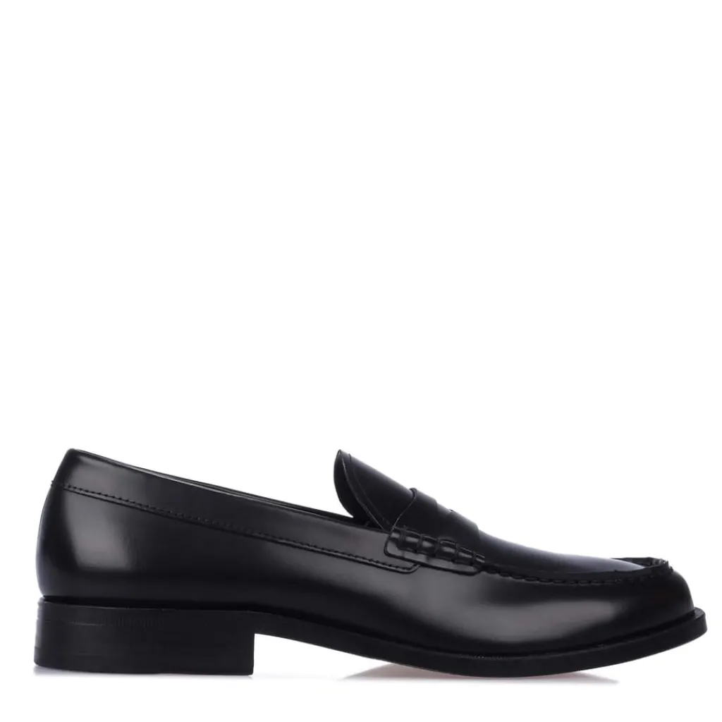 Shoes*Boss Leather Loafers in Black
