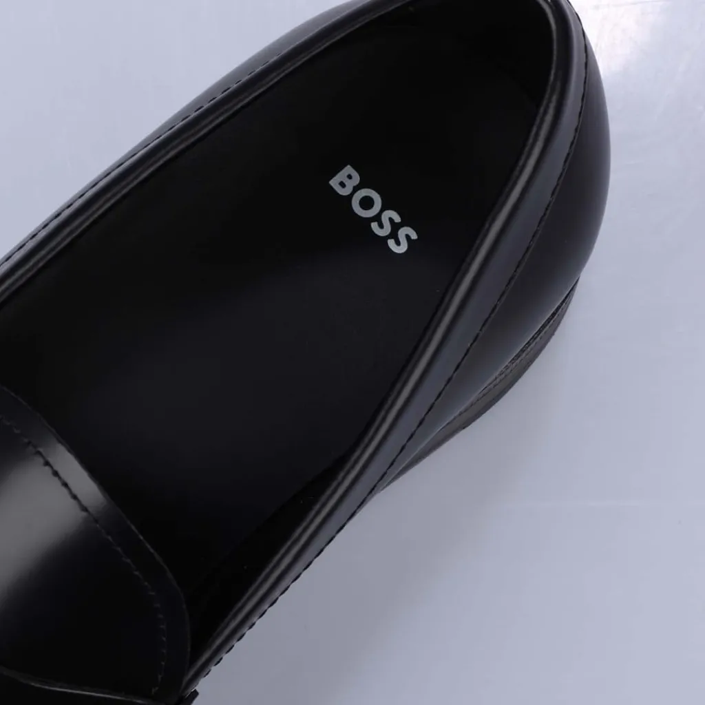 Shoes*Boss Leather Loafers in Black