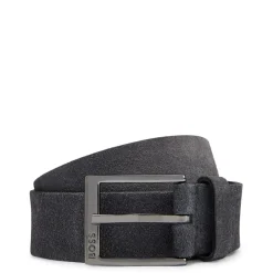 Belts*Boss Leather Pin Buckle Logo Belt in Blue
