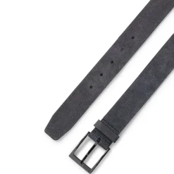 Belts*Boss Leather Pin Buckle Logo Belt in Blue