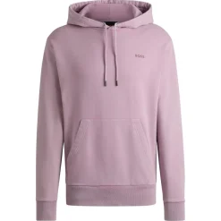 Sweatshirts*Boss Logo Detail Peached-Cotton Hoodie in Purple
