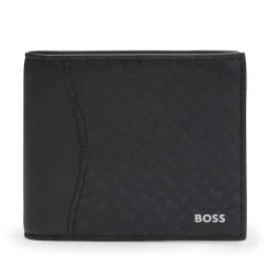 Wallets*Boss Logo Embellish Billfold Wallet in Black