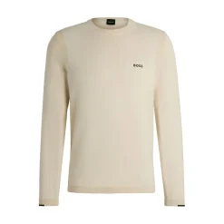Knitwear*Boss Logo Print Regular-Fit Sweater in White