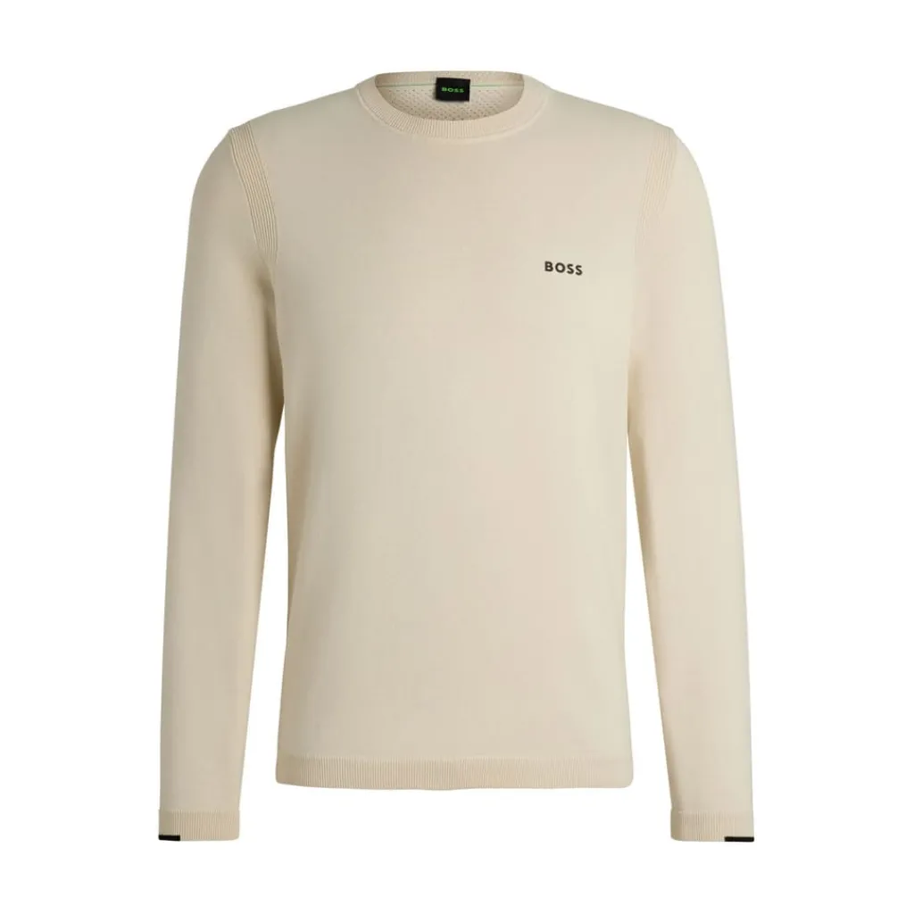 Knitwear*Boss Logo Print Regular-Fit Sweater in White