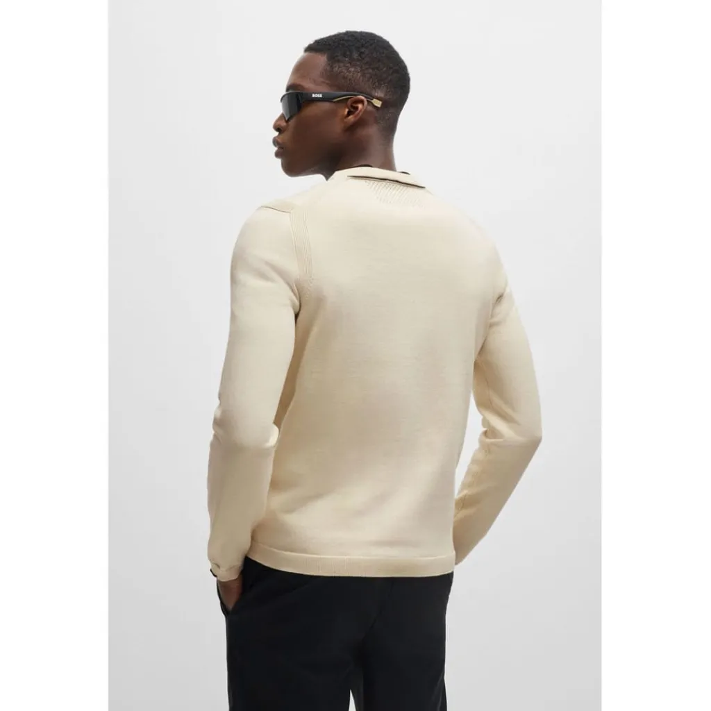 Knitwear*Boss Logo Print Regular-Fit Sweater in White