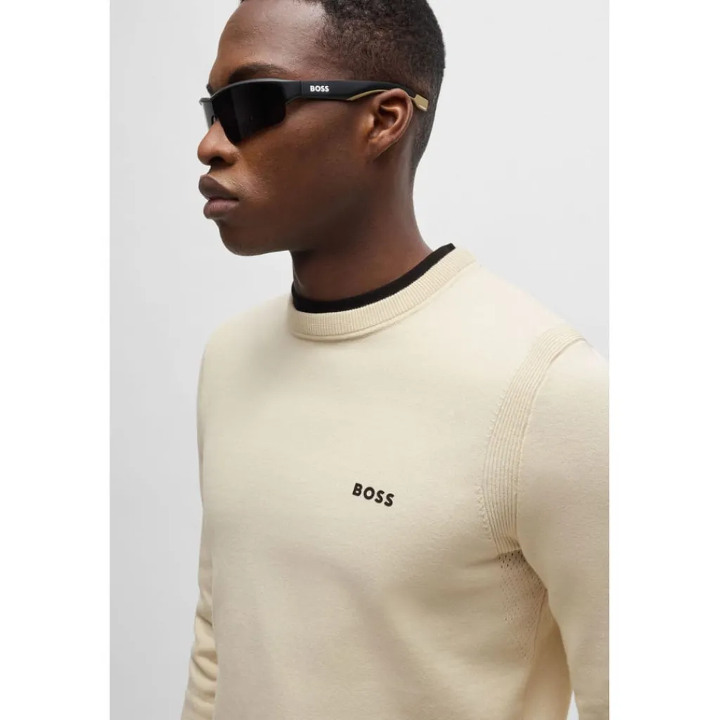 Knitwear*Boss Logo Print Regular-Fit Sweater in White