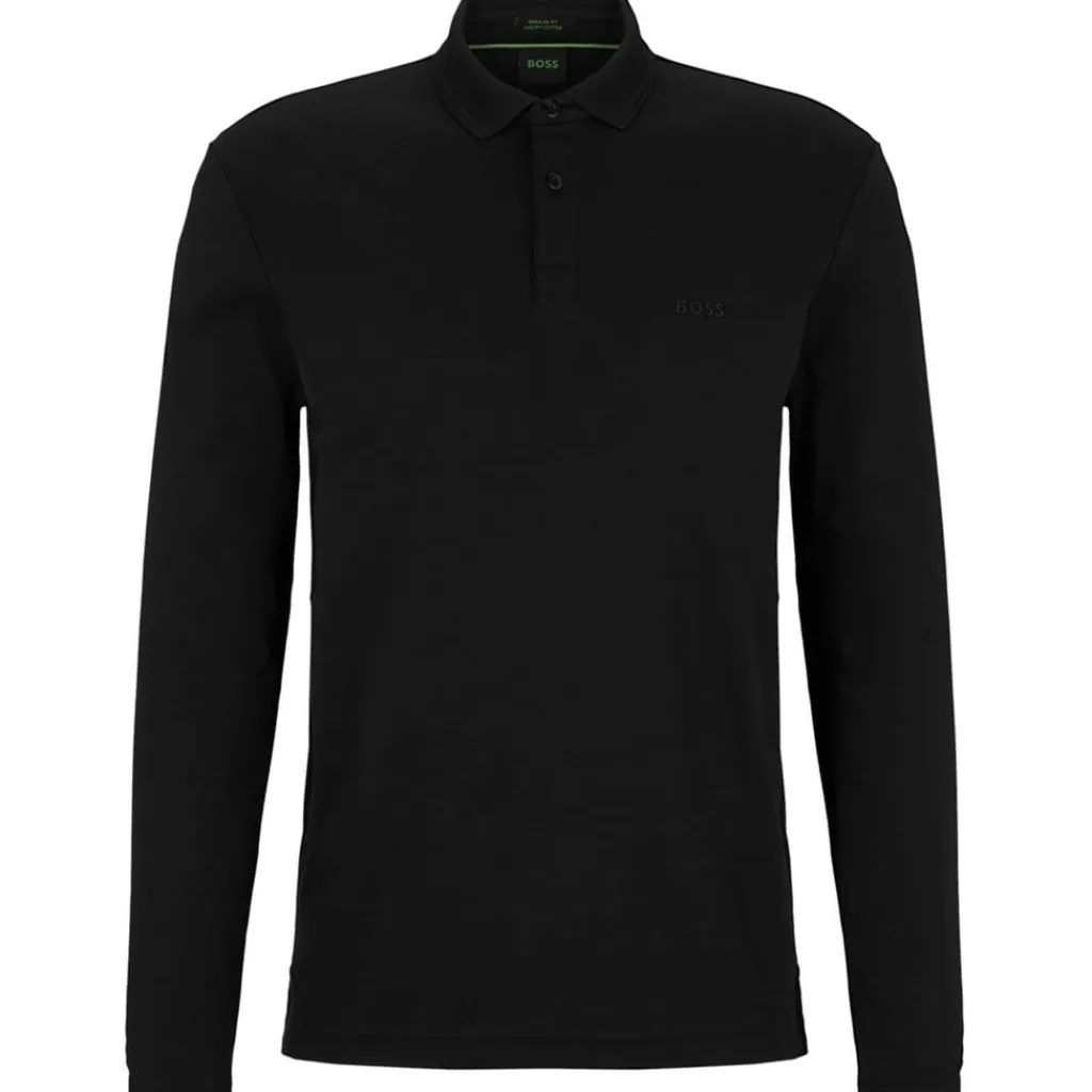 Polo Shirts*Boss Long Sleeve Polo Shirt in Black