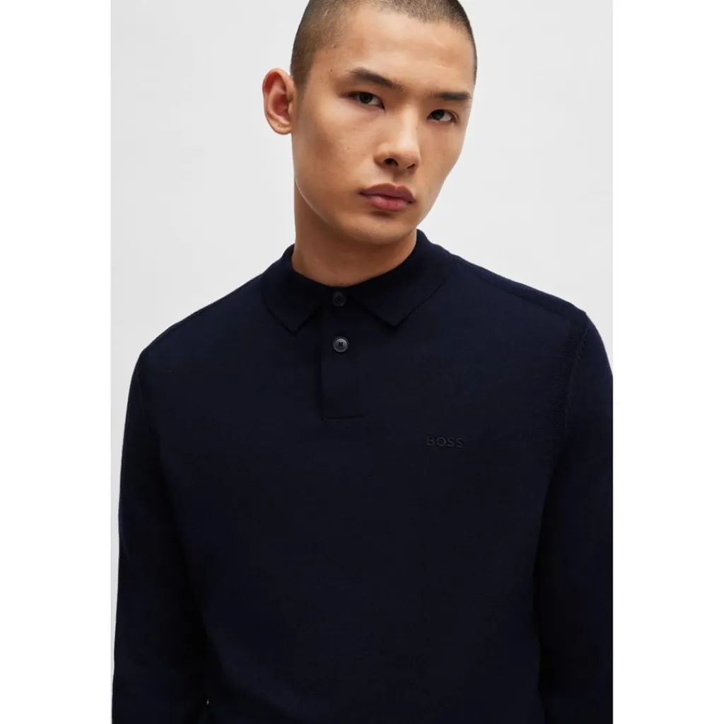 Polo Shirts*Boss Long Sleeve Regular Fit Sweater in Black