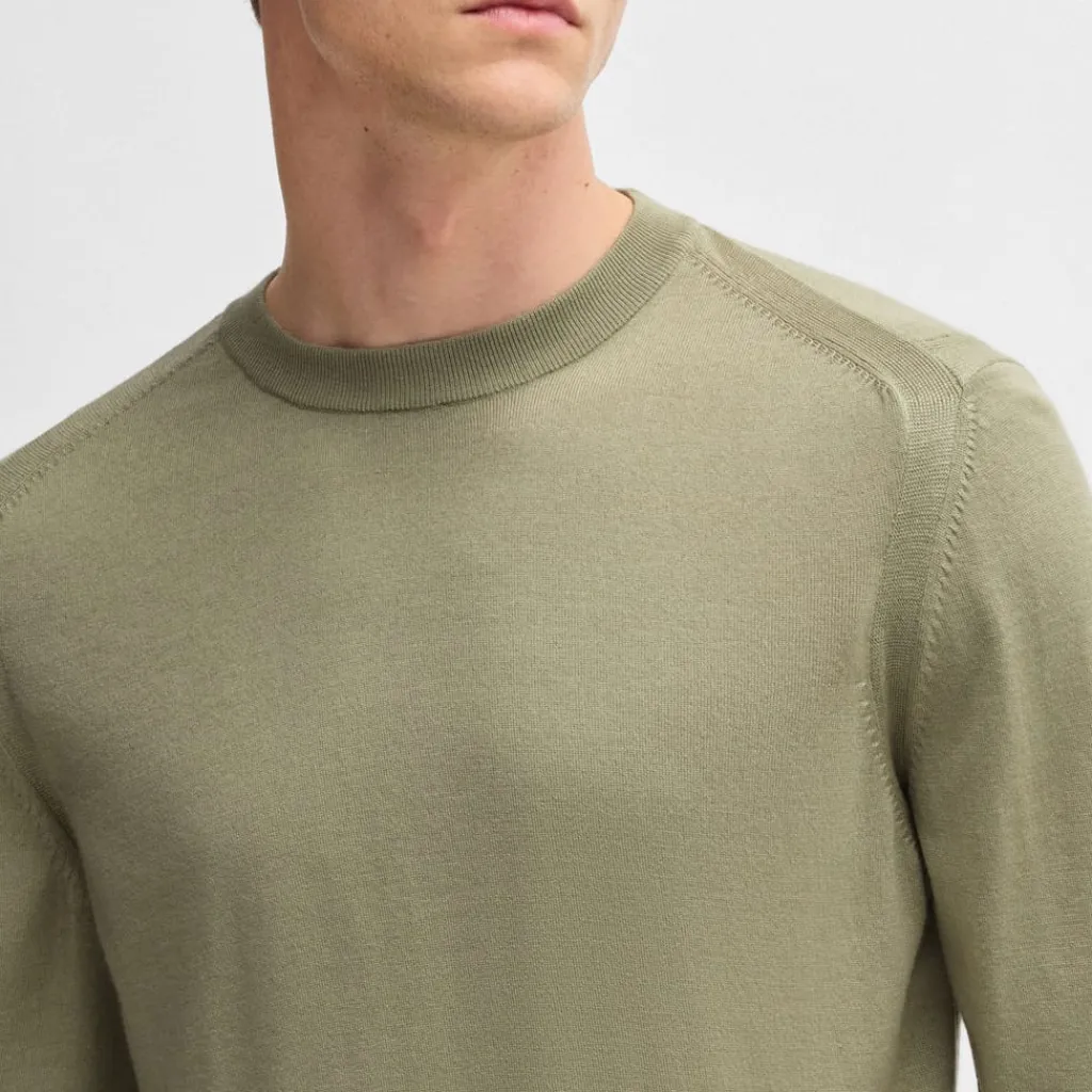 Knitwear*Boss L-Overo Regular-Fit Sweater in Green